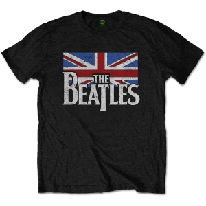 The Beatles - Drop T Logo & Vintage Flag Uni Bl    in the group MERCH / T-Shirt /  at Bengans Skivbutik AB (3924020r)