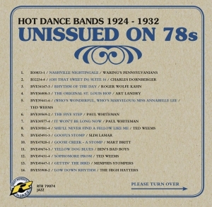 Various - Unissued On 78S Hot Dance Bands 1924-1932 in the group CD / Jazz at Bengans Skivbutik AB (3930943)