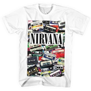 Nirvana - Cassettes Uni Wht T-Shirt in the group MERCHANDISE / T-shirt / Nyheter / Pop-Rock at Bengans Skivbutik AB (4084207r)