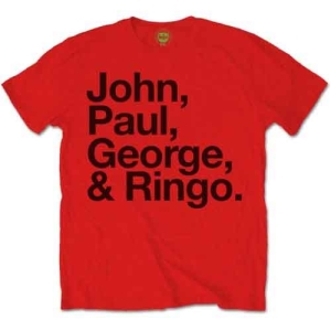 Beatles - John Paul George & Ringo Uni Red T-Shirt in the group MERCH / T-Shirt /  at Bengans Skivbutik AB (4084758r)