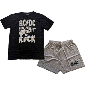 Ac/Dc - Ftatr Guitar Uni Bl/Grey Summer Pyjamas: in the group MERCH / Minsishops-merch / Ac/Dc at Bengans Skivbutik AB (4139474r)