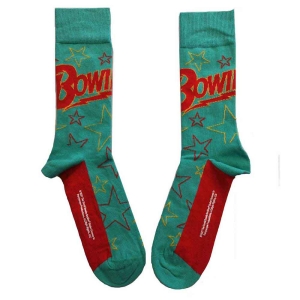 David Bowie - Stars Outline Uni Green Socks (Eu 40-45) in the group MERCHANDISE / Merch / Pop-Rock at Bengans Skivbutik AB (4225969)