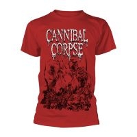 Cannibal Corpse - T/S Pile Of Skulls Red (L) in the group MERCHANDISE / T-shirt / Hårdrock at Bengans Skivbutik AB (4231155)