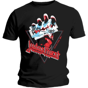 Judas Priest - Unisex T-Shirt: British Steel Hand Triangle in the group MERCHANDISE / T-shirt / Hårdrock at Bengans Skivbutik AB (4267923r)