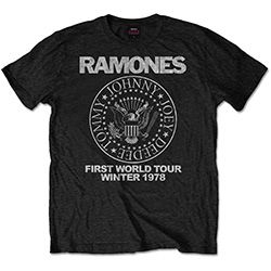 Ramones - Unisex T-Shirt: First World Tour 1978 (Small) in the group OTHER / MK Test 6 at Bengans Skivbutik AB (4401010)