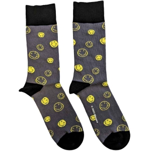 Nirvana - Mixed Smileys Uni Char Socks (Eu 40-45) in the group MERCHANDISE / Merch / Hårdrock,Pop-Rock at Bengans Skivbutik AB (5516820)