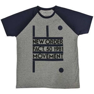 New Order - Movement Grey/Navy Raglan T-Shirt in the group MERCH / T-Shirt /  at Bengans Skivbutik AB (5535337r)