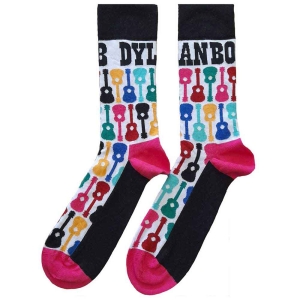 Bob Dylan - Guitar Pattern Uni Wht Socks (Eu 40-45) in the group MERCHANDISE / Merch / Pop-Rock at Bengans Skivbutik AB (5536109)