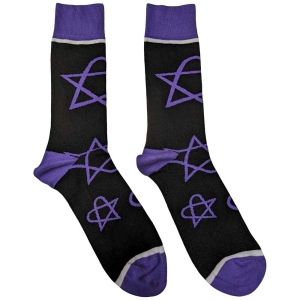 Him - Purple Heartagrams Uni Bl Socks (Eu 40-4 in the group MERCHANDISE / Merch / Hårdrock at Bengans Skivbutik AB (5536121)