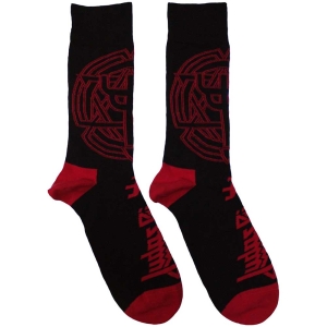 Judas Priest - Trident Emblem Uni Bl Socks (Eu 40-45) in the group MERCHANDISE / Merch / Hårdrock at Bengans Skivbutik AB (5536134)