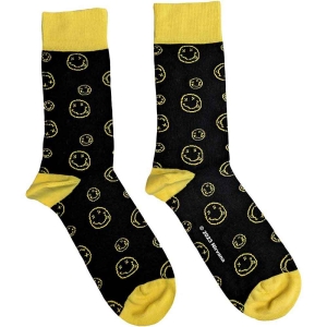 Nirvana - Outline Simleys Uni Bl Socks (Eu 40-45) in the group MERCHANDISE / Merch / Hårdrock at Bengans Skivbutik AB (5536154)