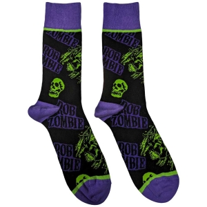 Rob Zombie - Skull Green/Purple Bl Socks (Eu 40-45) in the group MERCHANDISE / Merch / Hårdrock at Bengans Skivbutik AB (5536183)
