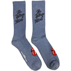 Rolling Stones - Script Logo Uni Blue Socks (Eu 40-45) in the group MERCHANDISE / Merch / Pop-Rock at Bengans Skivbutik AB (5536193)