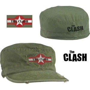 The Clash - Star Logo Military Green Military Cap:  in the group MERCHANDISE at Bengans Skivbutik AB (5536613)