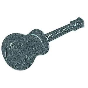 John Lennon - Peace & Love Guitar Hichrome Pin Badge in the group MERCHANDISE at Bengans Skivbutik AB (5537324)
