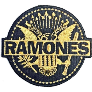 Ramones - Gold Seal Woven Patch in the group MERCHANDISE at Bengans Skivbutik AB (5538334)