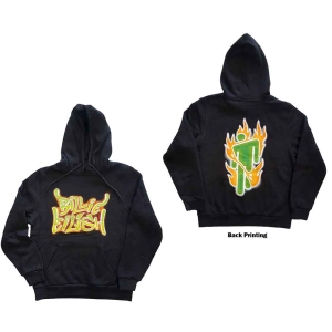 Billie Eilish - Airbrush Flames Blohsh Uni Hood in the group MERCHANDISE / Hoodies / Pop-Rock at Bengans Skivbutik AB (5541002r)