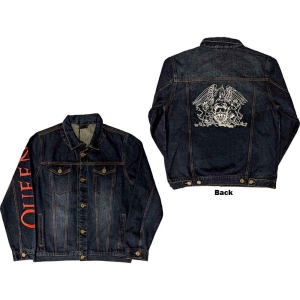 Queen - White Crest Uni Denim Jacket:  in the group MERCHANDISE / Merch / Pop-Rock at Bengans Skivbutik AB (5541252r)