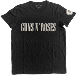 Guns N Roses - Logo & Bullet Circle App Slub Uni Bl     in the group MERCHANDISE / T-shirt / Hårdrock at Bengans Skivbutik AB (5542201r)