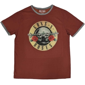 Guns N Roses - Classic Logo Ringer Uni Red    S in the group MERCHANDISE / T-shirt / Hårdrock at Bengans Skivbutik AB (5542210r)