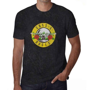 Guns N Roses - Classic Logo Snow Wash Uni Bl    S in the group MERCHANDISE / T-shirt / Hårdrock at Bengans Skivbutik AB (5542214r)