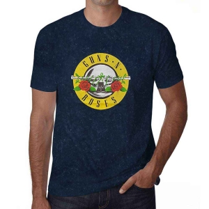 Guns N Roses - Classic Logo Snow Wash Uni Navy    S in the group MERCHANDISE / T-shirt / Hårdrock at Bengans Skivbutik AB (5542215r)