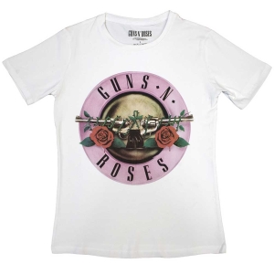 Guns N Roses - Classic Logo Lady Wht    S in the group MERCHANDISE / T-shirt / Hårdrock at Bengans Skivbutik AB (5542223r)