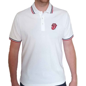 Rolling Stones - Classic Tongue Uni Wht Piké:  in the group MERCHANDISE / T-shirt / Pop-Rock at Bengans Skivbutik AB (5542829r)