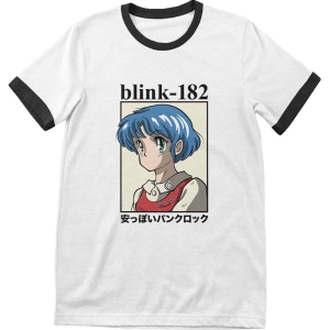 Blink-182 - Anime Ringer Uni Wht in the group MERCHANDISE / T-shirt / Pop-Rock at Bengans Skivbutik AB (5543516)