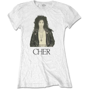Cher - Leather Jacket Lady Wht  in the group MERCHANDISE / T-shirt / Pop-Rock at Bengans Skivbutik AB (5543894r)