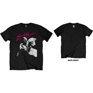 Elton John - Pink Brush Uni Bl  in the group MERCHANDISE / T-shirt / Pop-Rock at Bengans Skivbutik AB (5543913r)