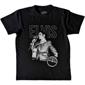 Elvis Presley - Elvis Live Portrait Uni Bl  in the group MERCHANDISE / T-shirt / Pop-Rock at Bengans Skivbutik AB (5544012r)