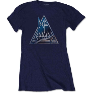 Def Leppard - Triangle Logo Lady Navy  in the group MERCHANDISE / T-shirt / Hårdrock at Bengans Skivbutik AB (5544810r)