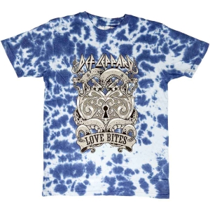 Def Leppard - Love Bites Uni Blue Dip-Dye  in the group MERCHANDISE / T-shirt / Hårdrock at Bengans Skivbutik AB (5544813r)