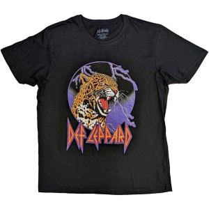 Def Leppard - Lightning Leopard Uni Bl  in the group MERCHANDISE / T-shirt / Hårdrock at Bengans Skivbutik AB (5544820r)