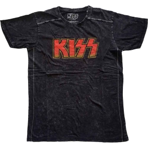 Kiss - Classic Logo Snow Wash Uni Bl  in the group MERCHANDISE / T-shirt / Hårdrock at Bengans Skivbutik AB (5544842r)