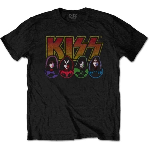 Kiss - Logo, Faces & Icons Uni Bl  in the group MERCHANDISE / T-shirt / Hårdrock at Bengans Skivbutik AB (5544866r)