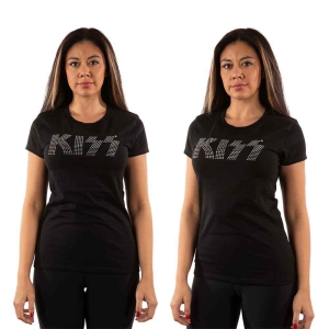 Kiss - Logo Diamante Lady Bl  in the group MERCHANDISE / T-shirt / Hårdrock at Bengans Skivbutik AB (5544867r)