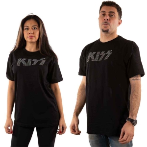 Kiss - Logo Diamante Uni Bl  in the group MERCHANDISE / T-shirt / Hårdrock at Bengans Skivbutik AB (5544868r)