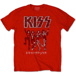 Kiss - Destroyer Sketch Uni Red  in the group MERCHANDISE / T-shirt / Hårdrock at Bengans Skivbutik AB (5544870r)