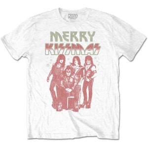 Kiss - Merry Kissmas Uni Wht  in the group MERCHANDISE / T-shirt / Hårdrock at Bengans Skivbutik AB (5544885r)
