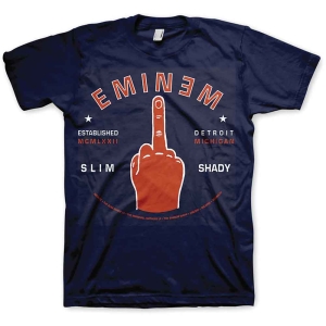 Eminem - Detroit Finger Uni Navy  in the group MERCHANDISE / T-shirt / Hip Hop-Rap at Bengans Skivbutik AB (5546041r)