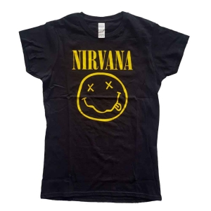 Nirvana - Yellow Happy Face Lady Bl  in the group MERCHANDISE / T-shirt / Pop-Rock at Bengans Skivbutik AB (5546460r)