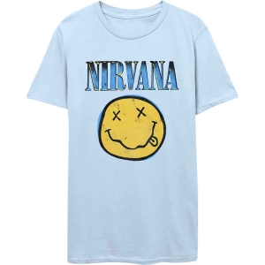 Nirvana - Xerox Happy Face Blue Uni Lht Blue  in the group MERCHANDISE / T-shirt / Pop-Rock at Bengans Skivbutik AB (5546480r)