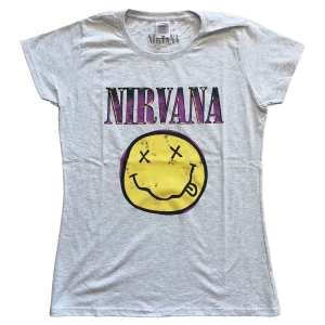 Nirvana - Xerox Happy Face Pink Lady Heather in the group MERCHANDISE / T-shirt / Pop-Rock at Bengans Skivbutik AB (5546483r)