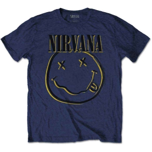 Nirvana - Happy Face Boys T-Shirt Navy in the group MERCHANDISE / Merch / Pop-Rock at Bengans Skivbutik AB (5547683)