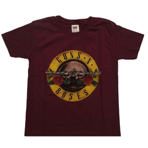 Guns N Roses - Classic Logo Boys T-Shirt  Maroon in the group MERCHANDISE / Merch / Hårdrock at Bengans Skivbutik AB (5548709r)