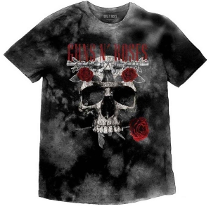 Guns N Roses - Flower Skull Boys T-Shirt Grey Dip-Dye in the group MERCHANDISE / Merch / Hårdrock at Bengans Skivbutik AB (5548715r)