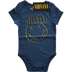 Nirvana - Happy Face Toddler Navy Babygrow in the group MERCHANDISE / Merch / Pop-Rock at Bengans Skivbutik AB (5548766r)