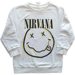 Nirvana - Happy Face Boys Wht Sweatshirt in the group MERCHANDISE / Merch / Pop-Rock at Bengans Skivbutik AB (5548768r)